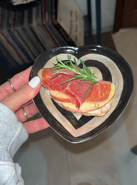 现货韩国nightfruiti黑色盘子