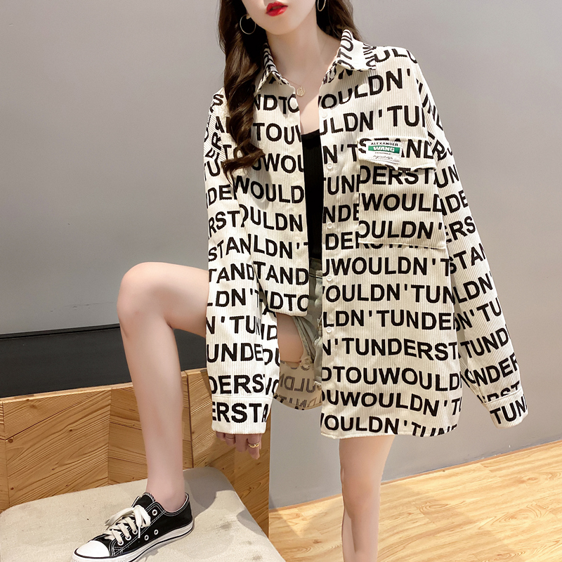 网红2020年春秋季新款女装韩版衬衫 青花羊衬衫