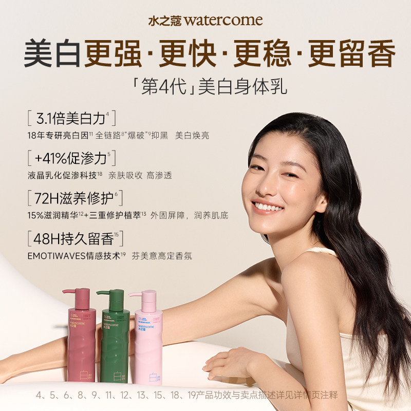 【双11火速抢购】水之蔻美白身体乳3.0 保湿补水烟酰胺持久留香