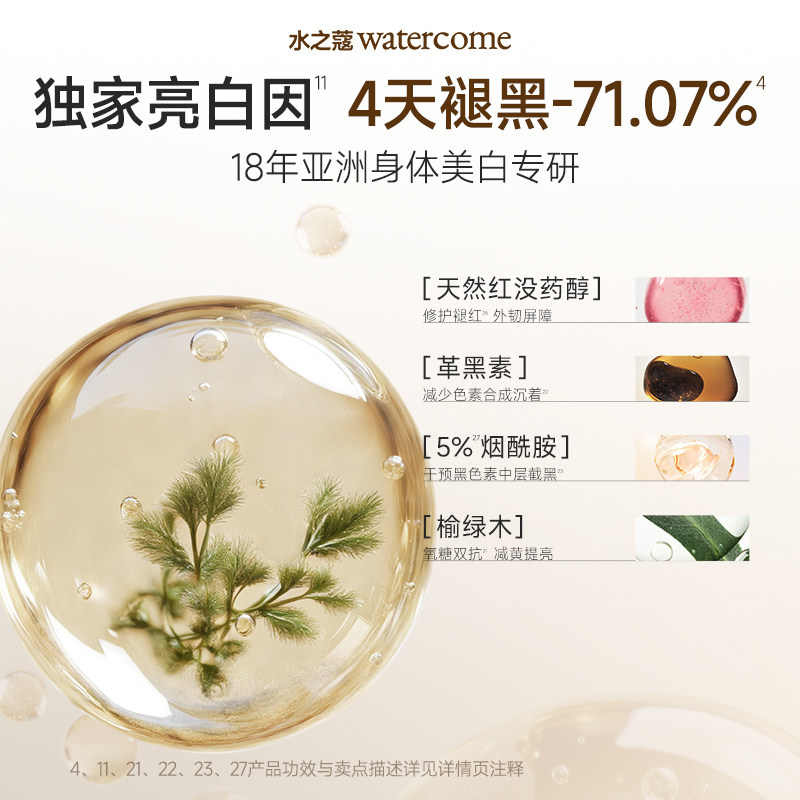 【双11火速抢购】水之蔻美白身体乳3.0 保湿补水烟酰胺持久留香