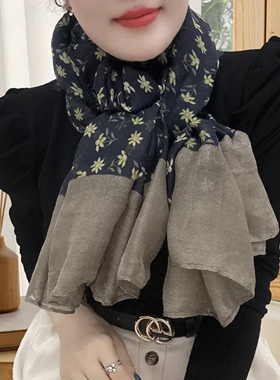春秋印花民族风女时尚百搭围巾