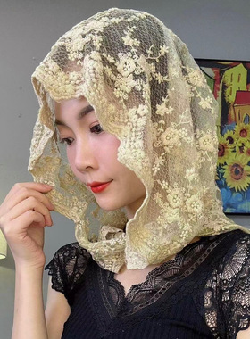 春夏刺绣韩版女气质防晒头巾帽