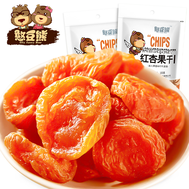 杏脯杏肉蜜饯果脯水果干红杏干休闲零食小吃 100g 杏干 憨豆熊 杏脯杏肉蜜饯果脯水果干红杏干休闲零食小吃 100g 杏干 憨豆熊
