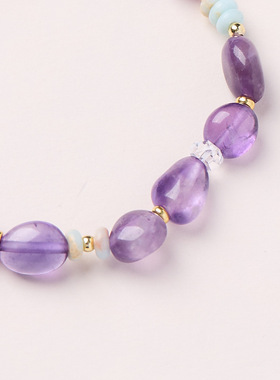 九紫离火不天然紫水晶随形手串女规则高级感紫色水晶手串送闺蜜