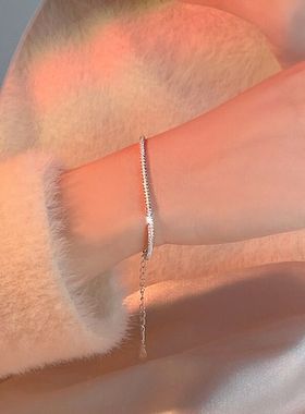 波光粼粼闺蜜纯银手链女生ins小众设计高级感手饰品情人节生日礼