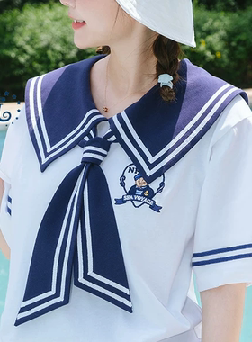 海军领学院风甜美百搭海军领假领子