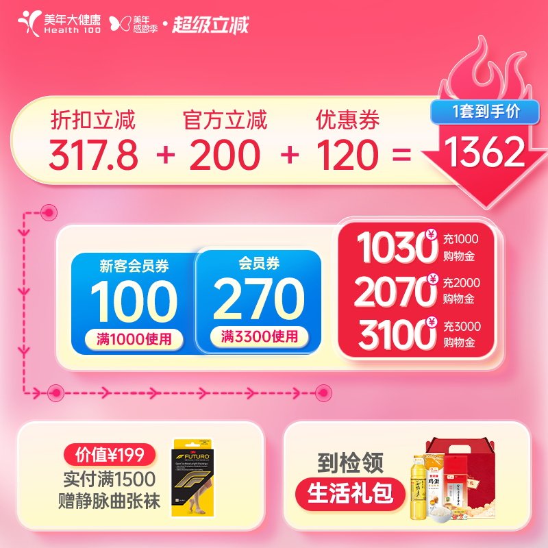 美年大健康旗舰店爸妈尊享父母体检套餐04TMMN00中老年健康体检卡