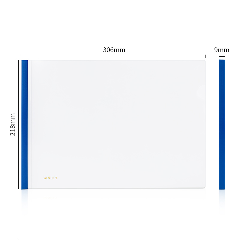 得力(deli)5只横款A4透明拉杆夹抽杆夹文件夹 学生考试产检收纳 加宽加厚9mm 63101 - 图0