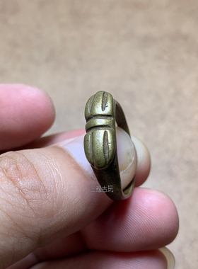 仿古做旧老包浆招财铜戒指指环扳指饰品收藏工艺礼品怀旧物件