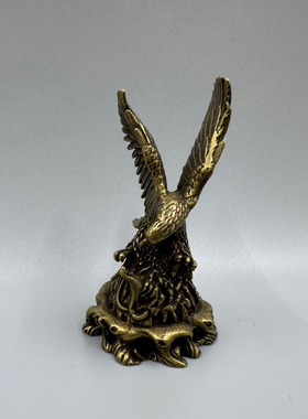 纯铜老鹰摆件家居客厅办公室桌面装饰品大鹏展翅雄鹰工艺品