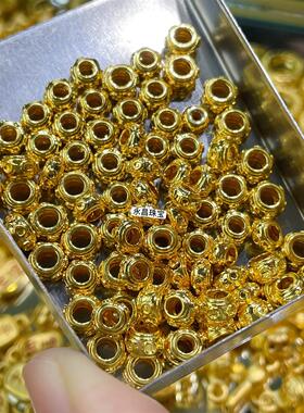 3d硬金转运珠隔珠隔圈手串diy配件纯黄金定位珠女手串珠子配饰