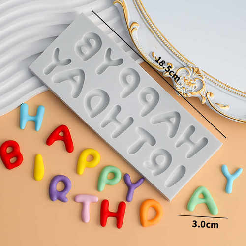 生日快乐happy birthday英文字母文字蛋糕装饰巧克力翻糖硅胶模具 - 图3