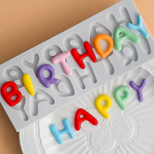 生日快乐happy birthday英文字母文字蛋糕装饰巧克力翻糖硅胶模具 - 图2