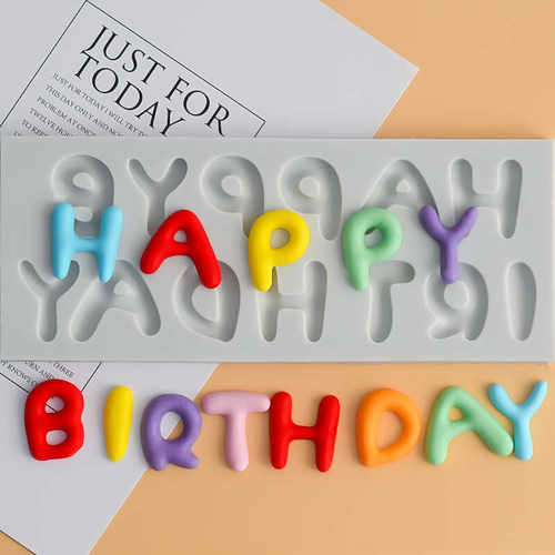 生日快乐happy birthday英文字母文字蛋糕装饰巧克力翻糖硅胶模具 - 图1