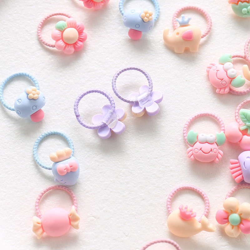 发饰儿童可爱清新粉色小花树脂发圈40根宝宝发圈婴儿扎小啾啾皮筋,淘宝优惠券,粉丝福利购,淘宝优惠卷