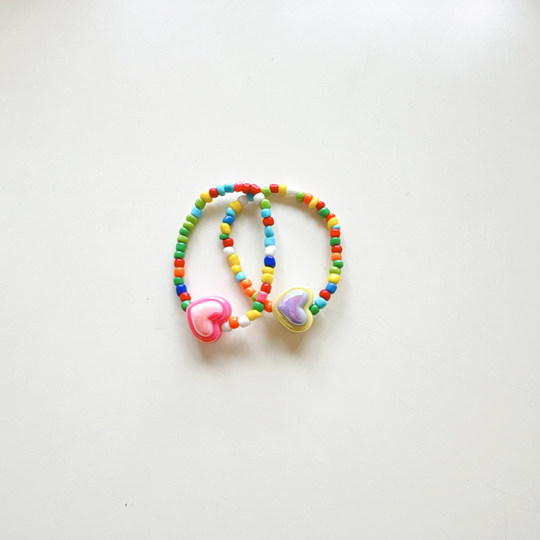 Buntes Perlen-Kinderarmband, Baby-Accessoires, Mädchen, Bonbonfarben-Armband, niedlicher Stern, Blume, Liebe, Prinzessin