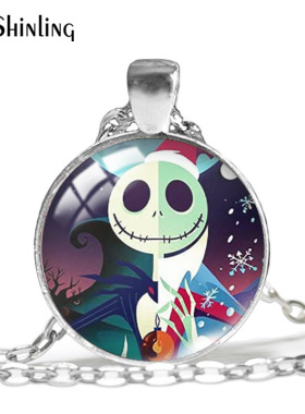 热销圣诞项链雪人时光宝石圣诞老人项链吊坠圣诞夜惊魂毛衣链