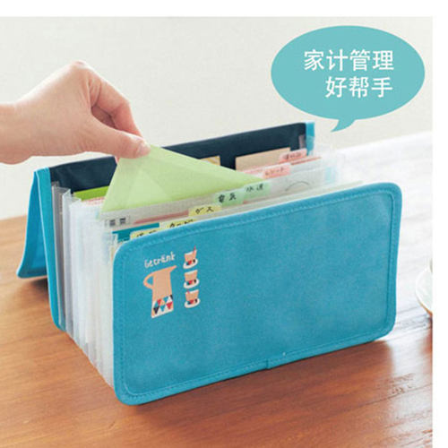 日式A5收据夹票据收纳包银行存单夹家居收纳袋A5增值税发票支票包 - 图0
