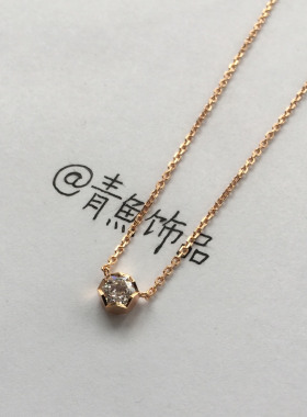 925银镶嵌莫桑钻六边形蜂巢单钻吊坠