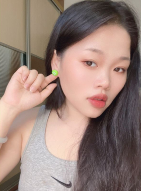 多巴胺彩虹糖耳钉耳夹可爱糖果色m豆耳环少女心蚊香学生耳夹耳钉