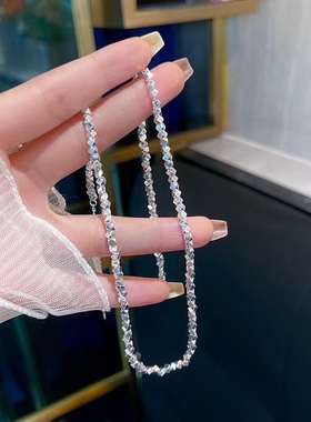 碎银几两时尚项链990纯银锁骨链小众设计感轻奢百搭简约颈链