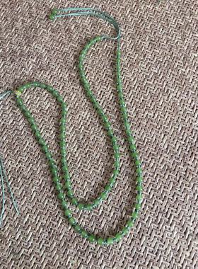 纯天然和田玉碧玉4mm碧玉珠链吊坠链手工编织珠链毛衣链定制加工