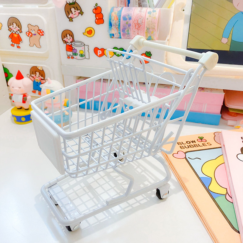 金属推车桌面装饰收纳盒摆件儿童过家家玩具迷你超市购物车手推车,淘宝优惠券,粉丝福利购,淘宝优惠卷