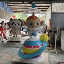 Glass Fiber Cartoon Astronauts Objects Mascot Animals Planet Shapes Cartoon Sculptures Customised Business Beauty Chen Pendulum