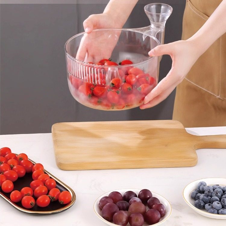 水果自动清洗沥水篮透明蜗牛沥水篮洗碗池过滤筐家用厨房滤水神器,淘宝优惠券,粉丝福利购,淘宝优惠卷