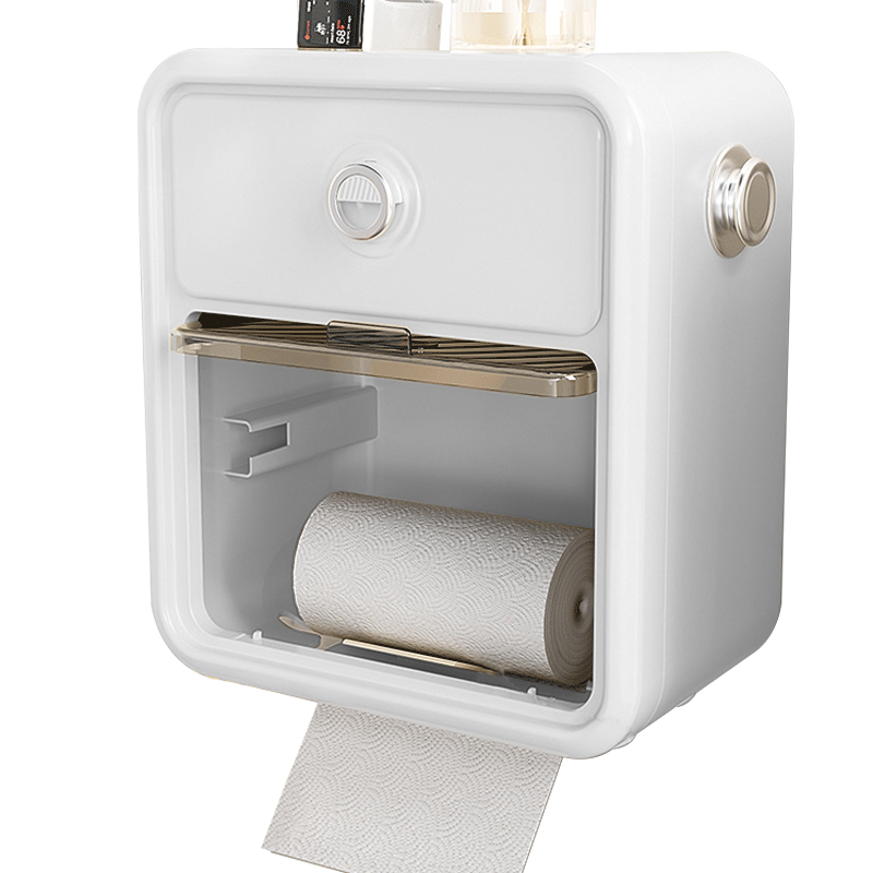 卫生间厕纸盒厕所纸巾洗手间卷纸卫生纸置物架子壁挂式免打孔防水 - 图0