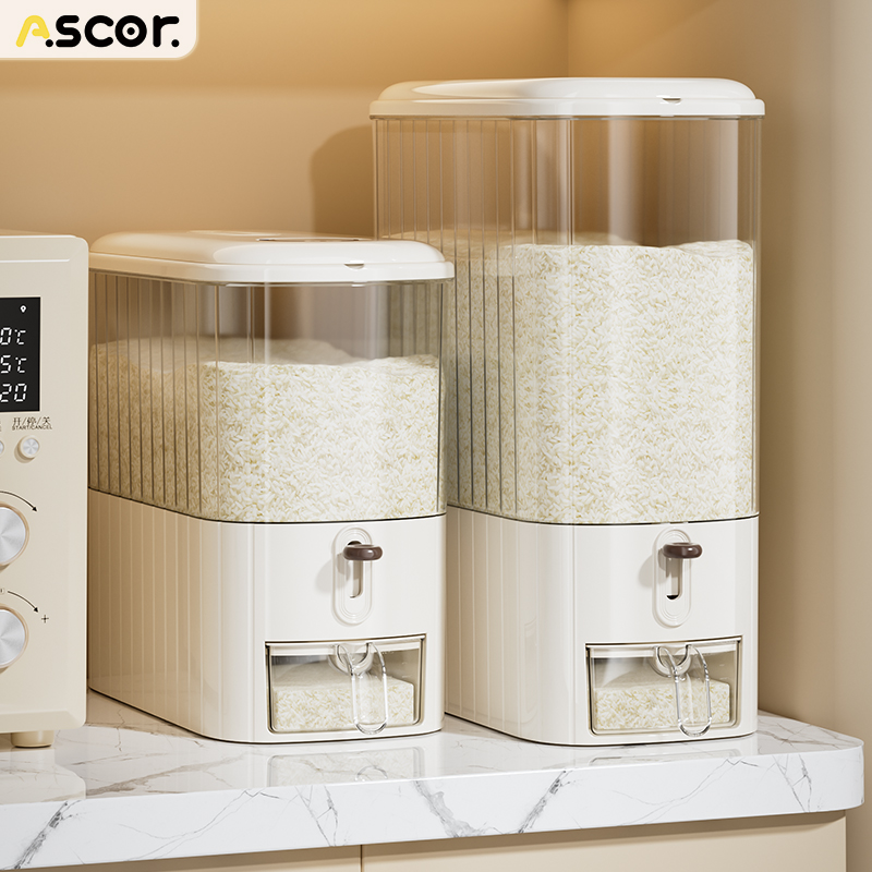 米桶家用2025新款防虫防潮密封装米箱缸食品级按压式夹缝20斤高端 - 图1