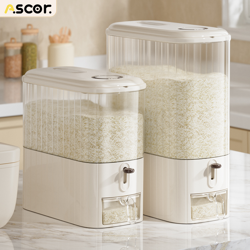 米桶家用2025新款防虫防潮密封装米箱缸食品级按压式夹缝20斤高端 - 图2
