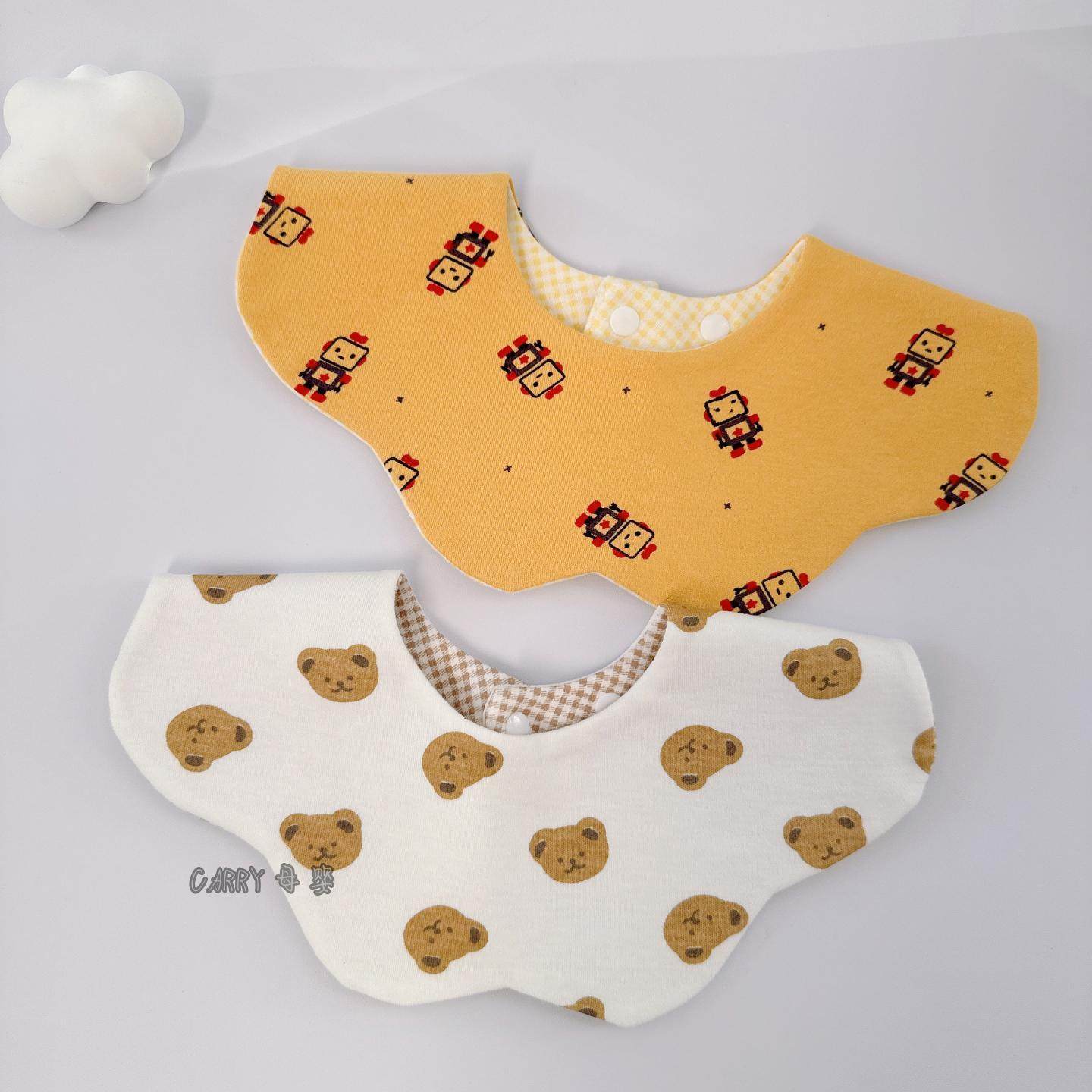 ins韩版卡通宝宝围兜口水巾双层棉口水兜儿童防水围嘴婴儿口水巾,淘宝优惠券,粉丝福利购,淘宝优惠卷