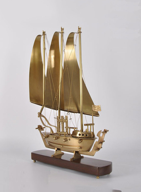 欧美法式书房装饰摆件古典铜帆船