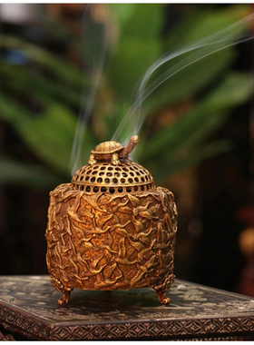 欧式美式盖坛提篮黄铜储物罐法式