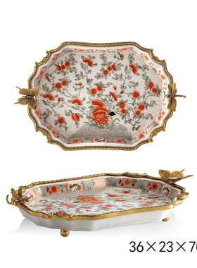 配铜蜻蜓猴子茶几酒壶陶瓷中国风