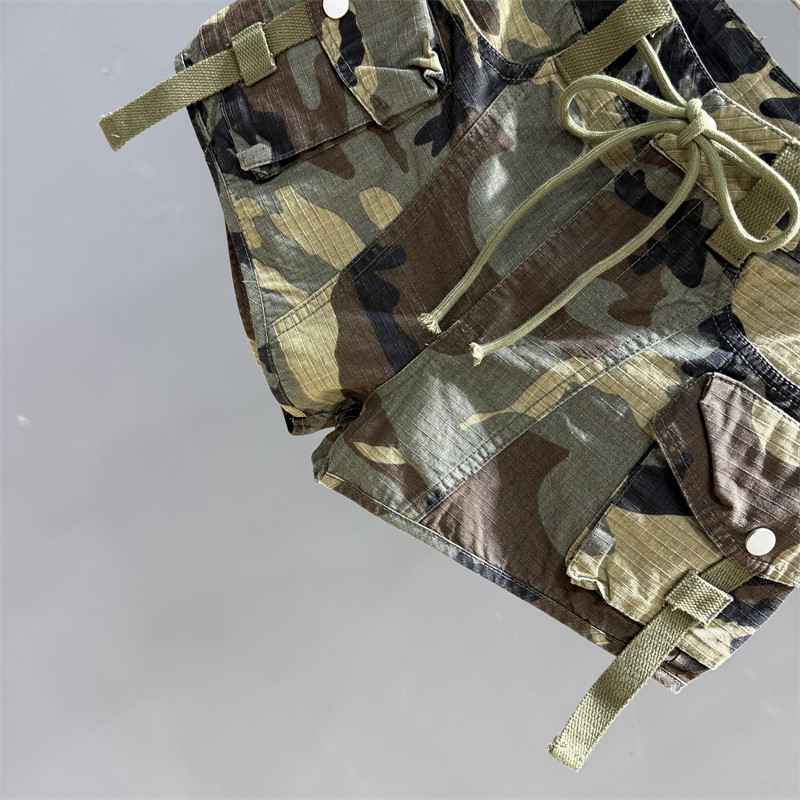 迷彩辣妹工装短裤女2026夏季新款高腰抽绳休闲百搭显瘦阔腿热裤子,淘宝优惠券,粉丝福利购,淘宝优惠卷