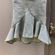 High-waisted denim fishtail skirt long skirt trendy