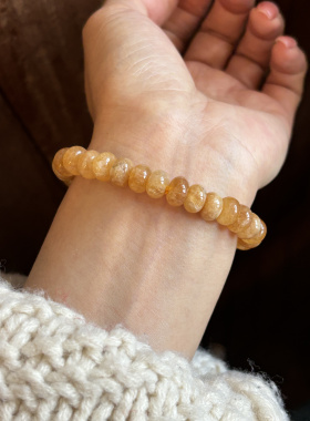 秋色 原创自制手作天然石菩提可爱弹力手串手链气质