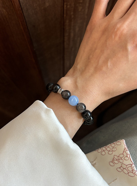 天然黑曜石银曜石有能量的石头