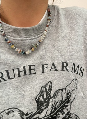 新中式国潮复古小众天然石锁骨链