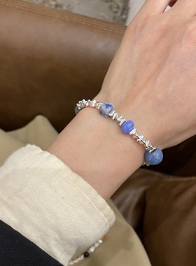 碎银子搭配天然石玛瑙日常手串