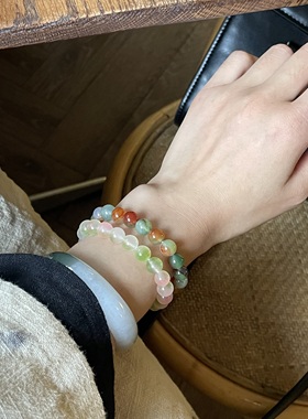 女冰种桃花新中式国潮手串