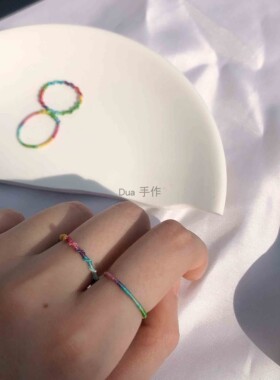 手工定制浅彩螺旋许愿戒指Dua