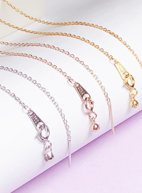 锁骨链坠可调链盒子针式闪珠纯银