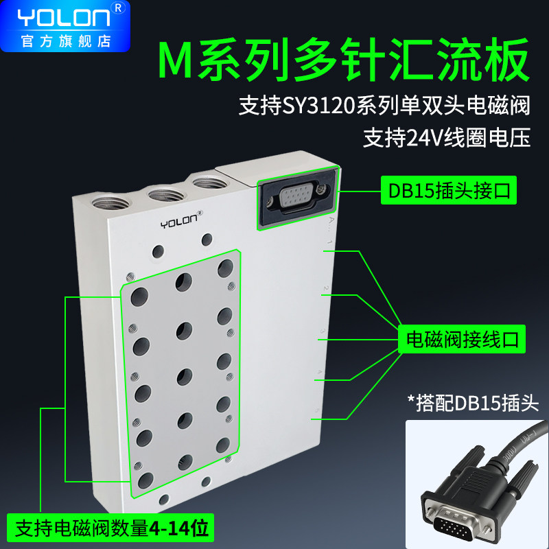总线控制SY3120/3220/3320电磁集成阀岛多针双线圈底座汇流板24V,淘宝优惠券,粉丝福利购,淘宝优惠卷