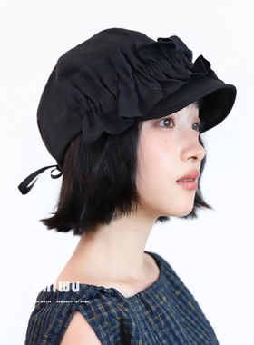 知雾春夏轻薄苎麻贝雷帽女