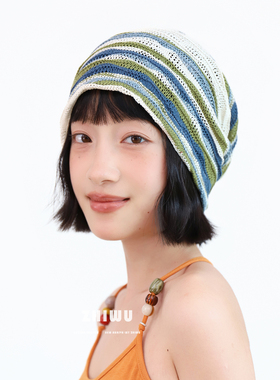 知雾春夏季薄款撞色堆堆帽女