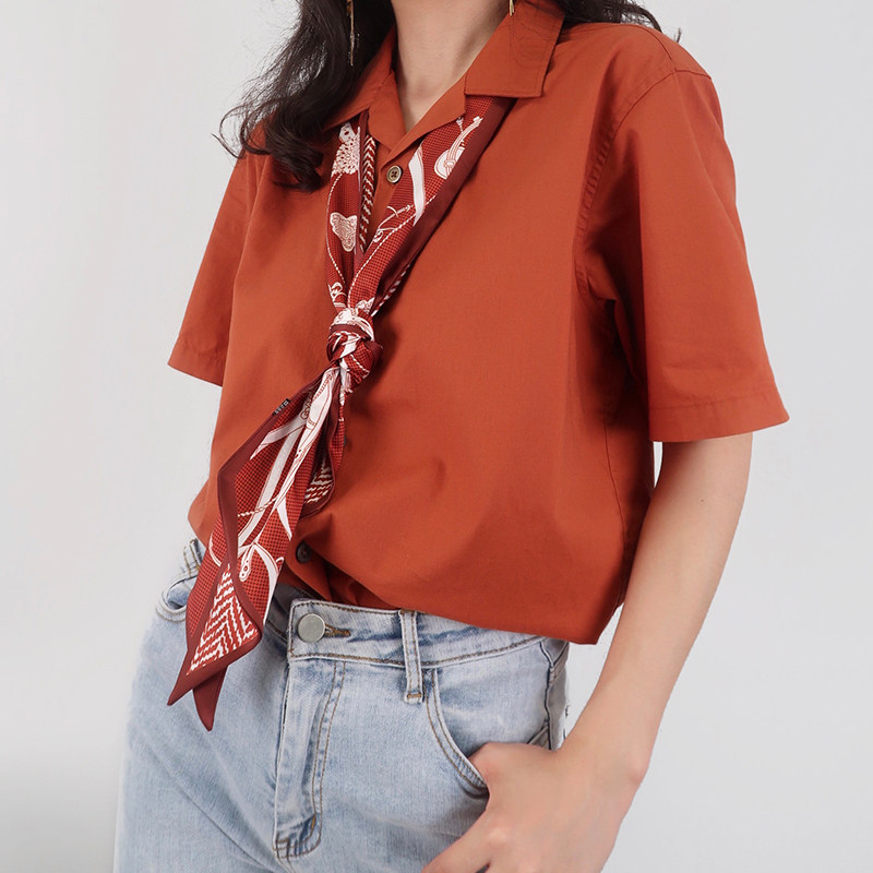 气色款!气场十足!装饰丝巾小长条女时尚OL双面衬衫西装领巾发带