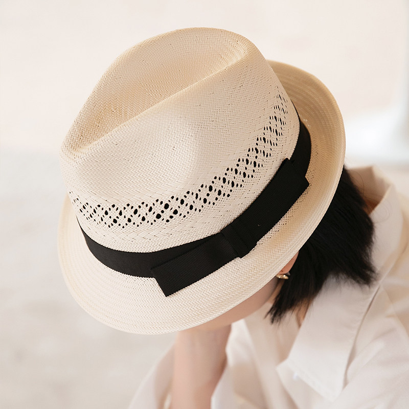 爵士礼帽夏季新款法式复古白色草帽 mauropoli帽子